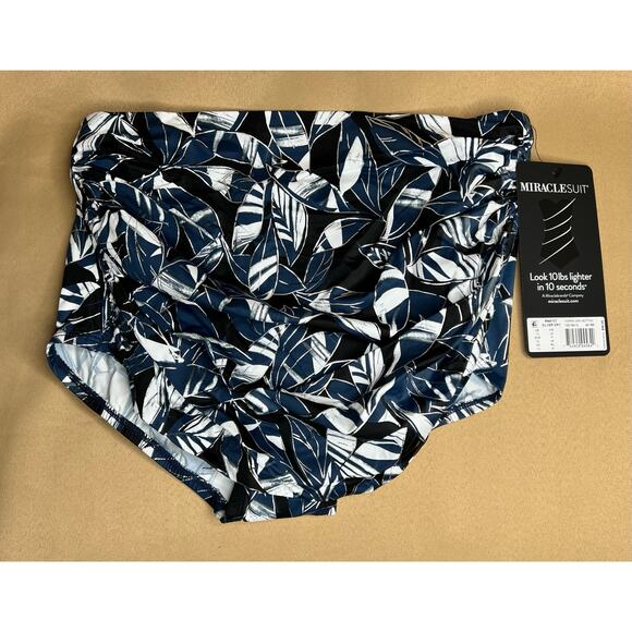 Miraclesuit Shimmer Shadows Norma Jean Retro Swim Bottom Silver Gray 14 NWT - Picture 5 of 6